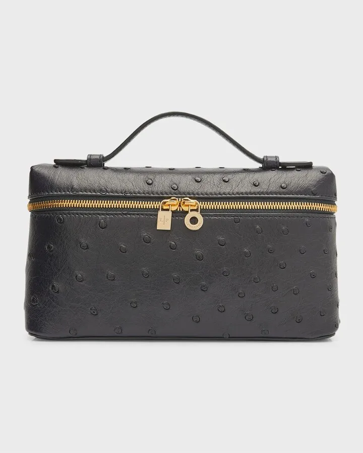 Extra Pocket L19 Shiny Ostrich Pouch