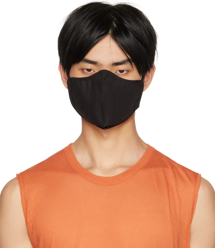Rick Owens Black Self-Tie Face Mask