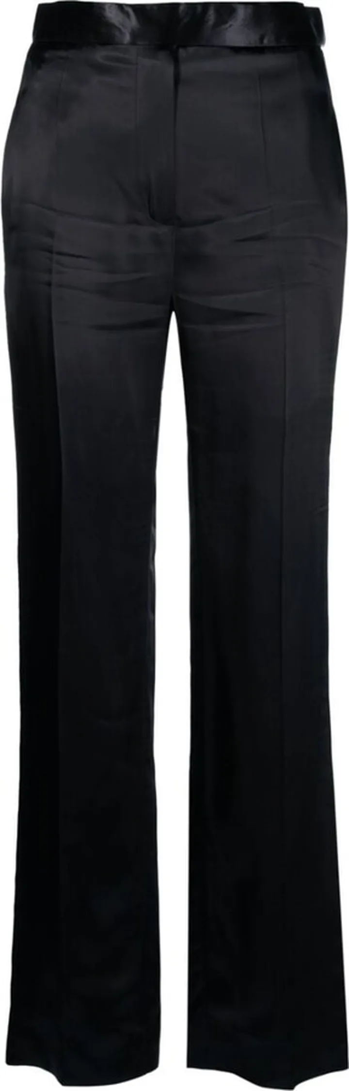 Straight-Leg Satin Trousers