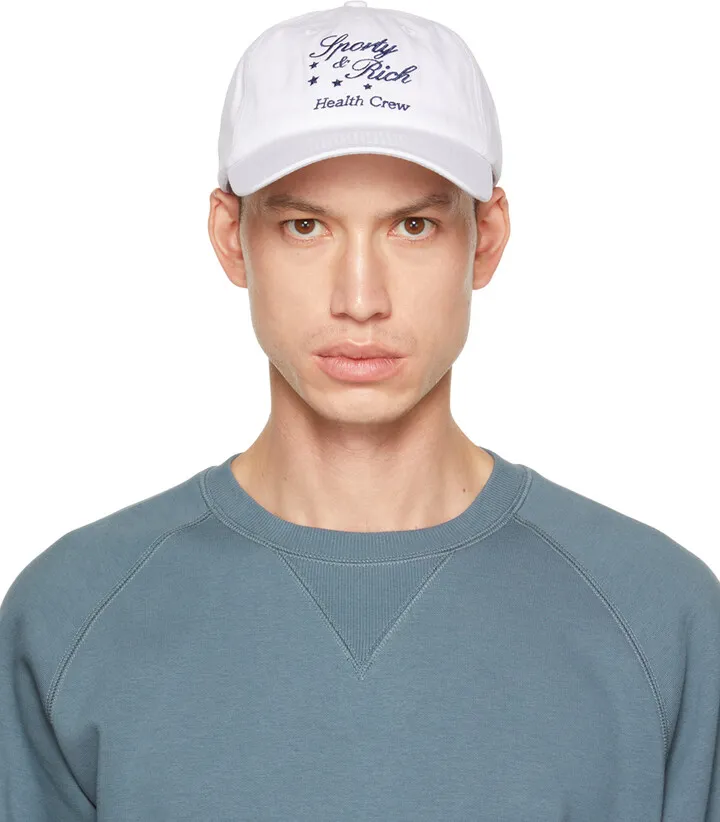 Sporty & Rich White Stars Health Crew Cap