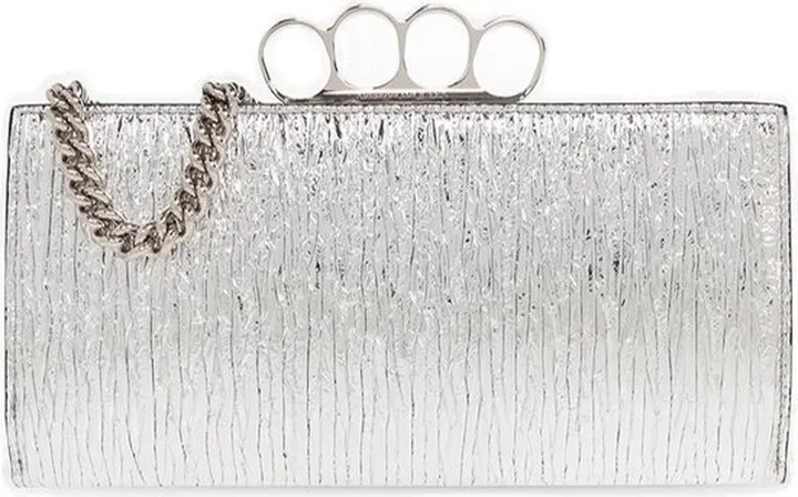 Alexander McQueen Four Ring Metallic Chain Shoulder Bag