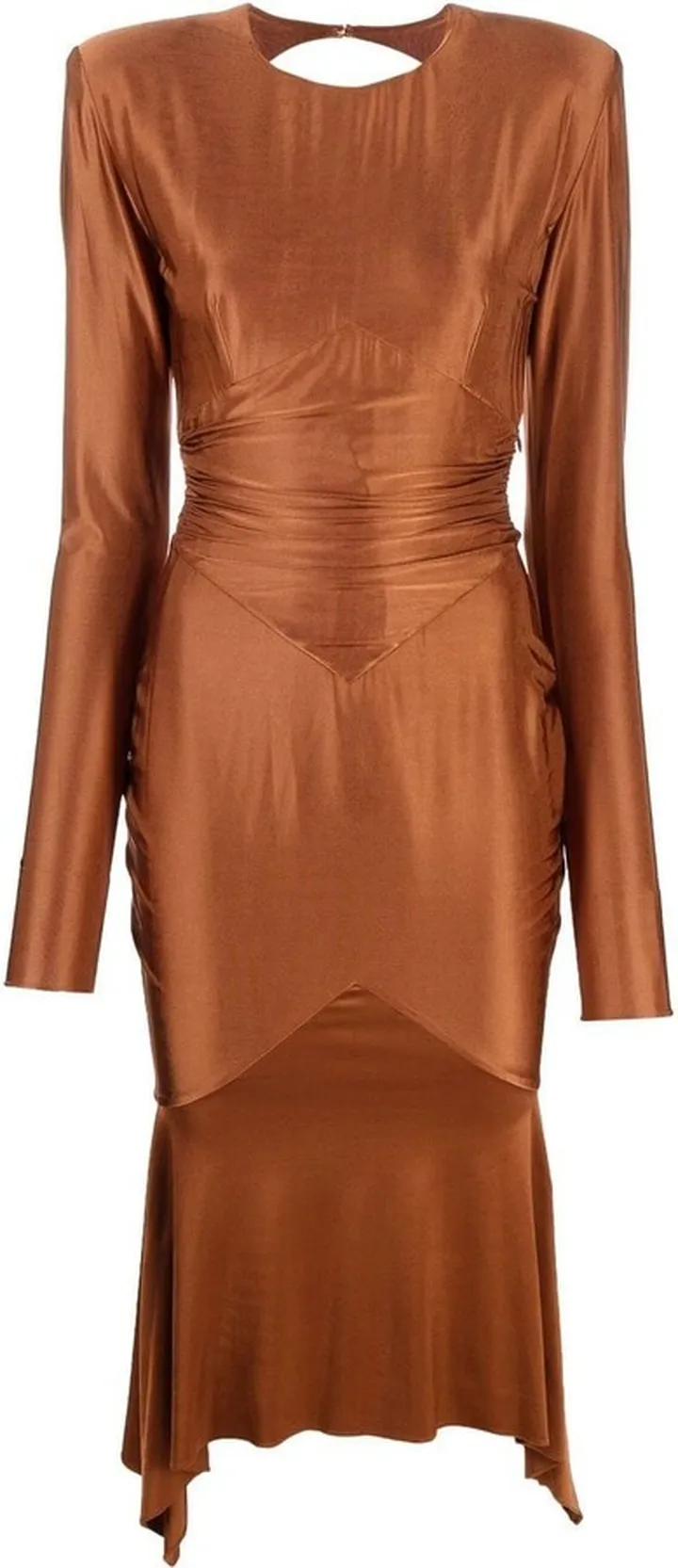 Open-Back Satin Midi Dress