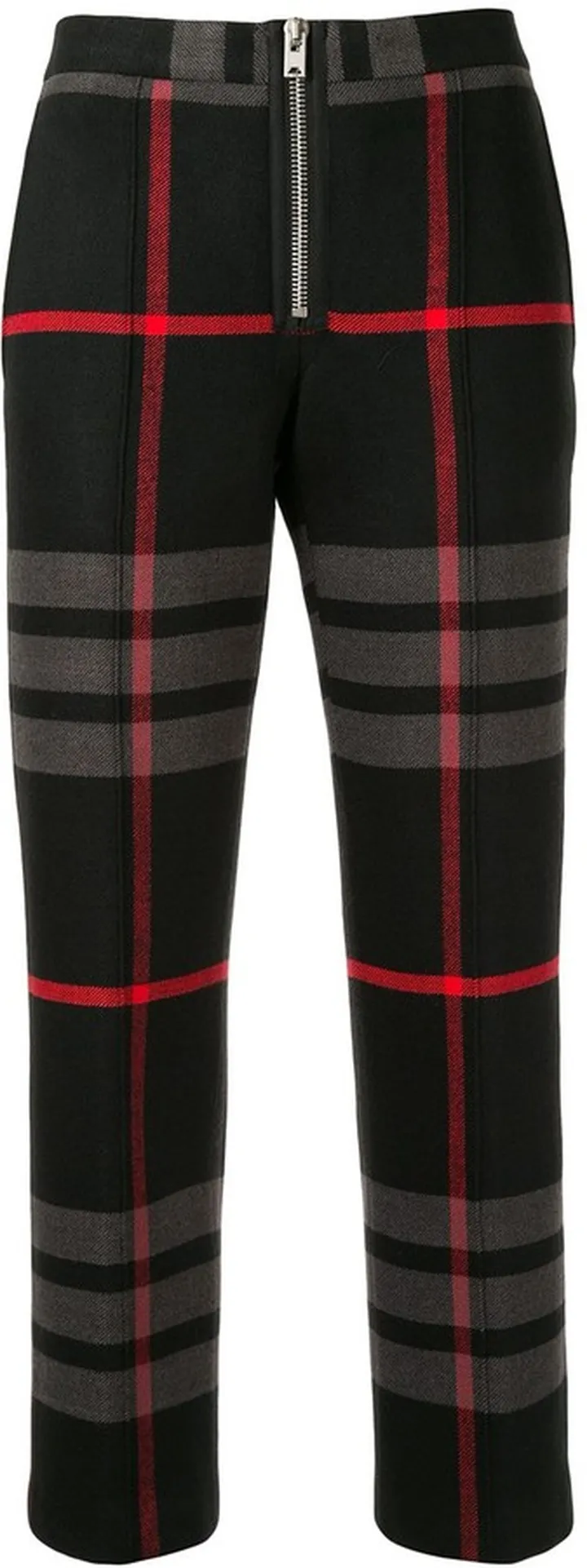 Cropped Plaid Print Trousers