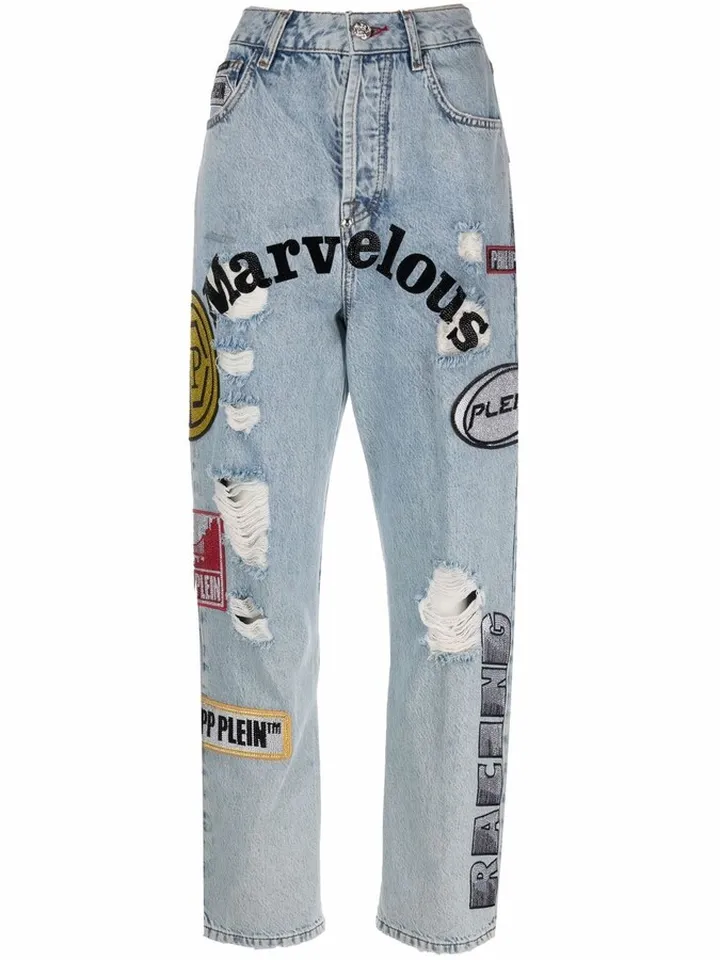 Patchwork Boyfriend Jeans