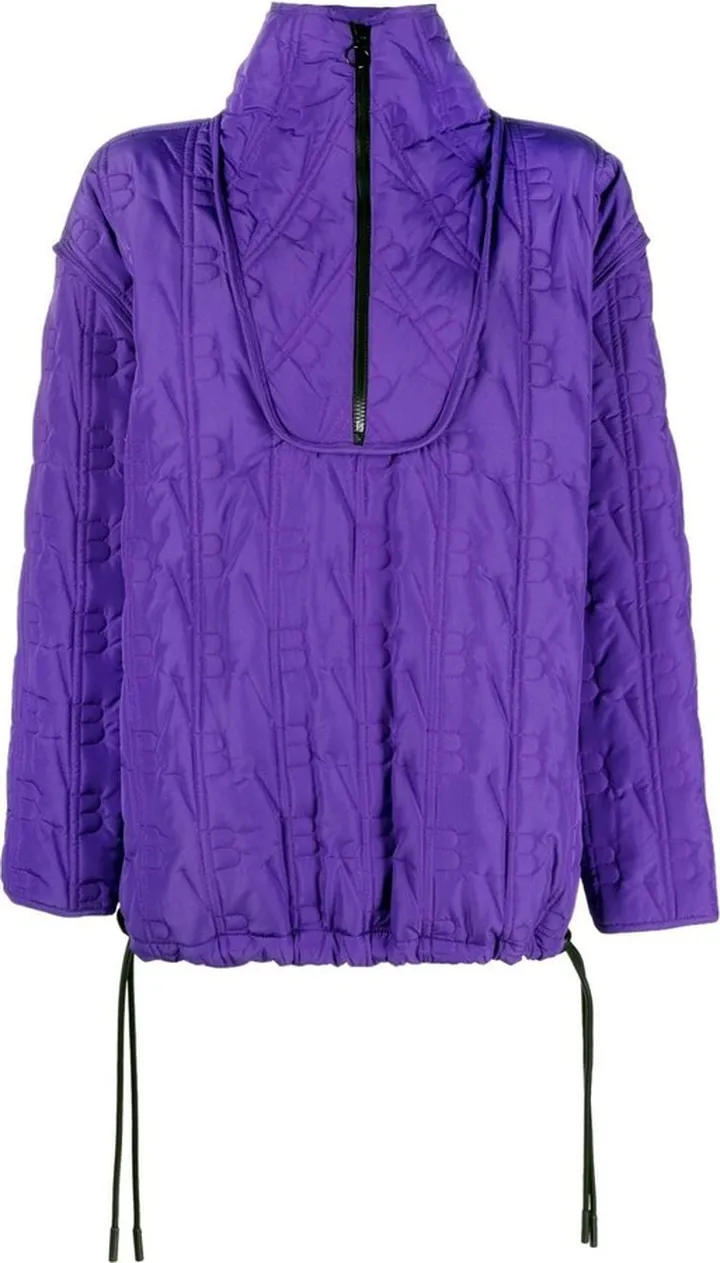 Logo Jacquard High-Neck Bomber Jacket