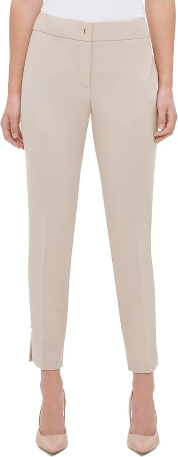 Womens Mid-Rise Skinny Fit Ankle Pants