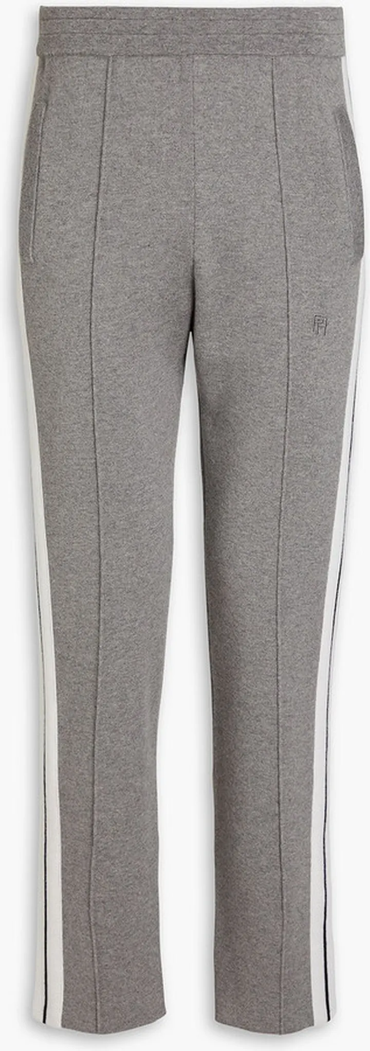 Striped cashmere track pants