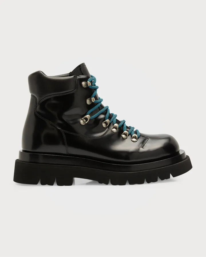 Men's Lug Sole Leather Lace-Up Ankle Boots