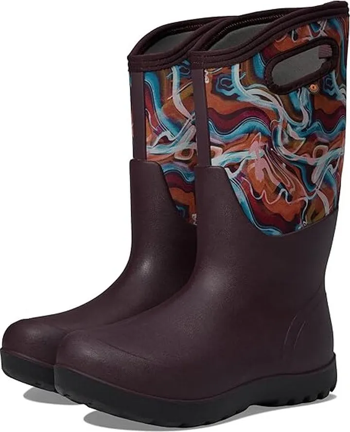 Bogs Neo - Classic Tall Glossy Abstract (Burgundy Multi) Women's Shoes