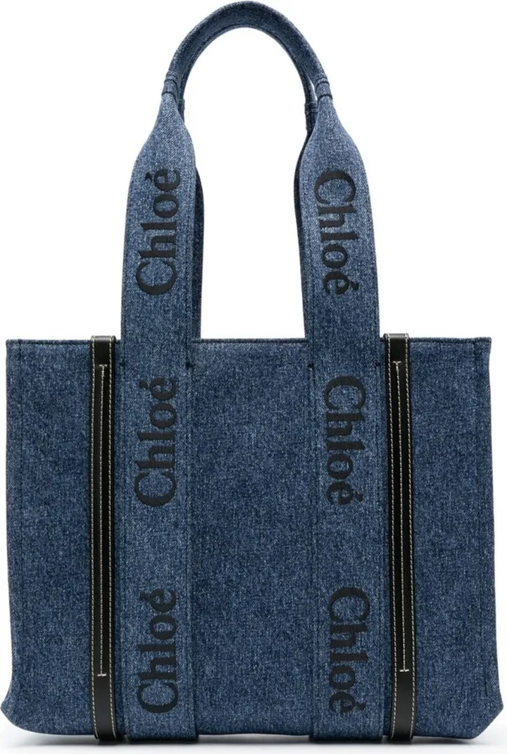 Blue Woody Small Denim Tote Bag