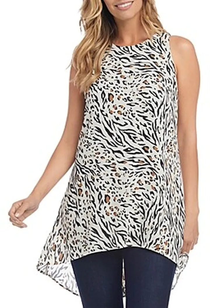 Karen Kane Animal Print Tunic Tank Top