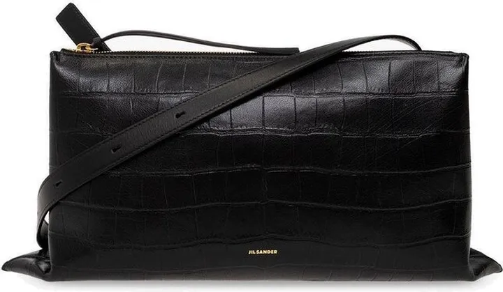 Jil Sander Embossed Logo Printed Shoulder Bag