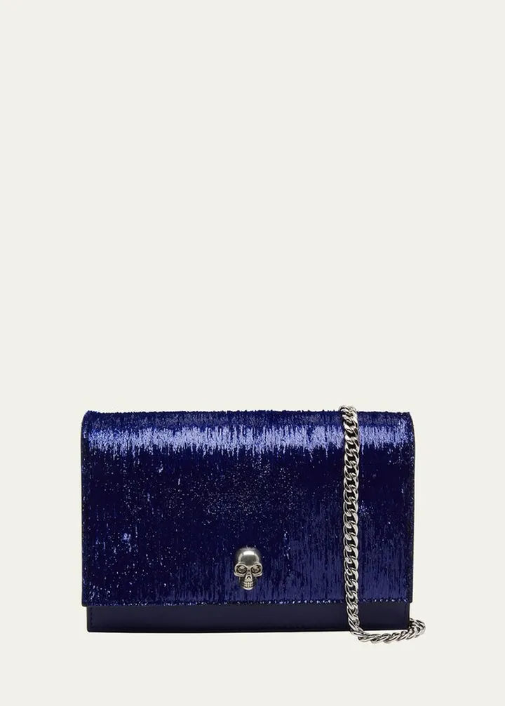 Small Skull Coated Chain Crossbody Bag
