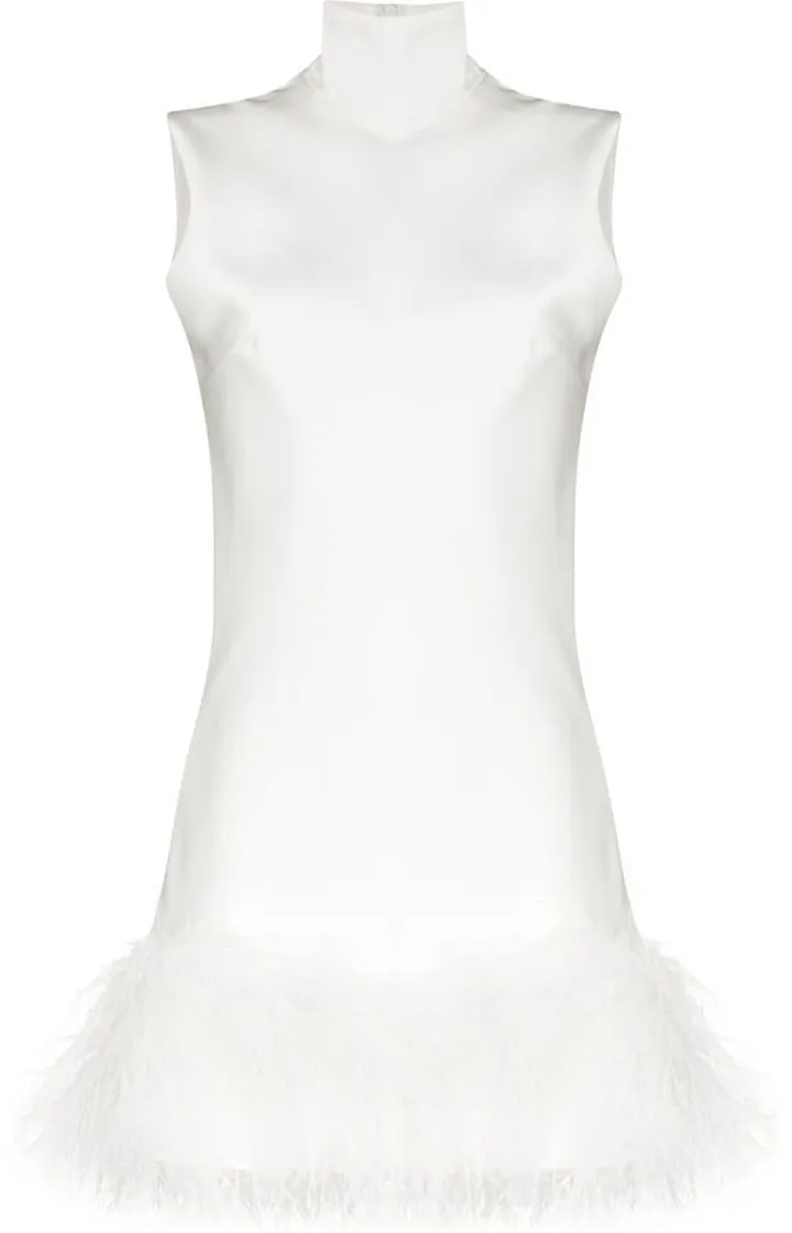 Umiko feather-trimmed mini dress