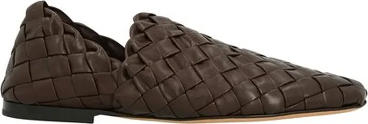 Intrecciato leather slippers