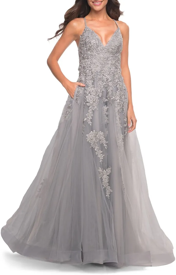 Lace Embroidered Ballgown