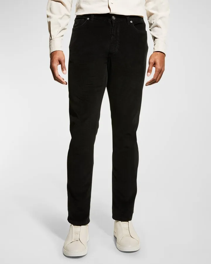 Men's Cotton-Cashmere Corduroy 5-Pocket Trousers