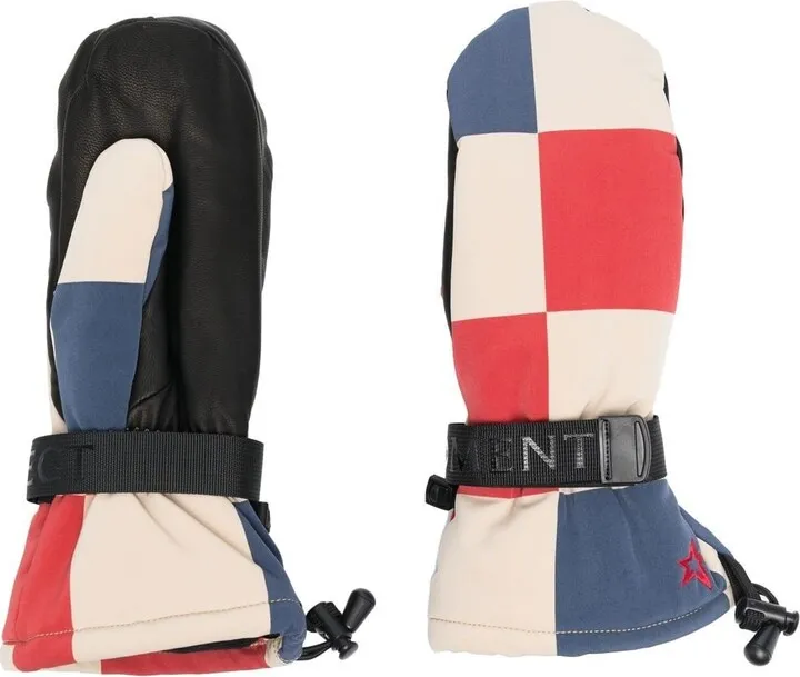Checked Ski-Style Gloves