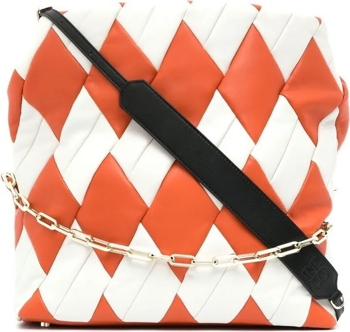 Rombo bi-colour design shoulder bag