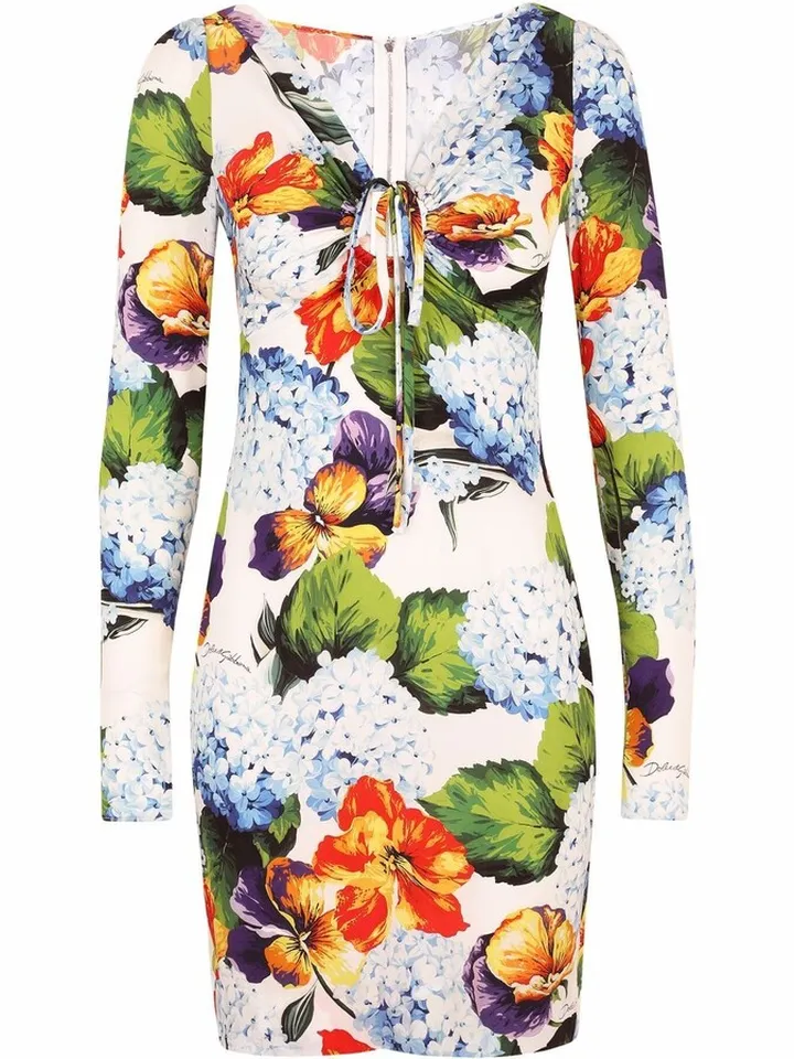 Floral-Print Mini Dress