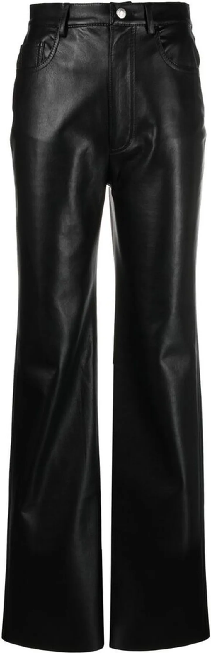 Straight-Leg Faux-Leather Trousers