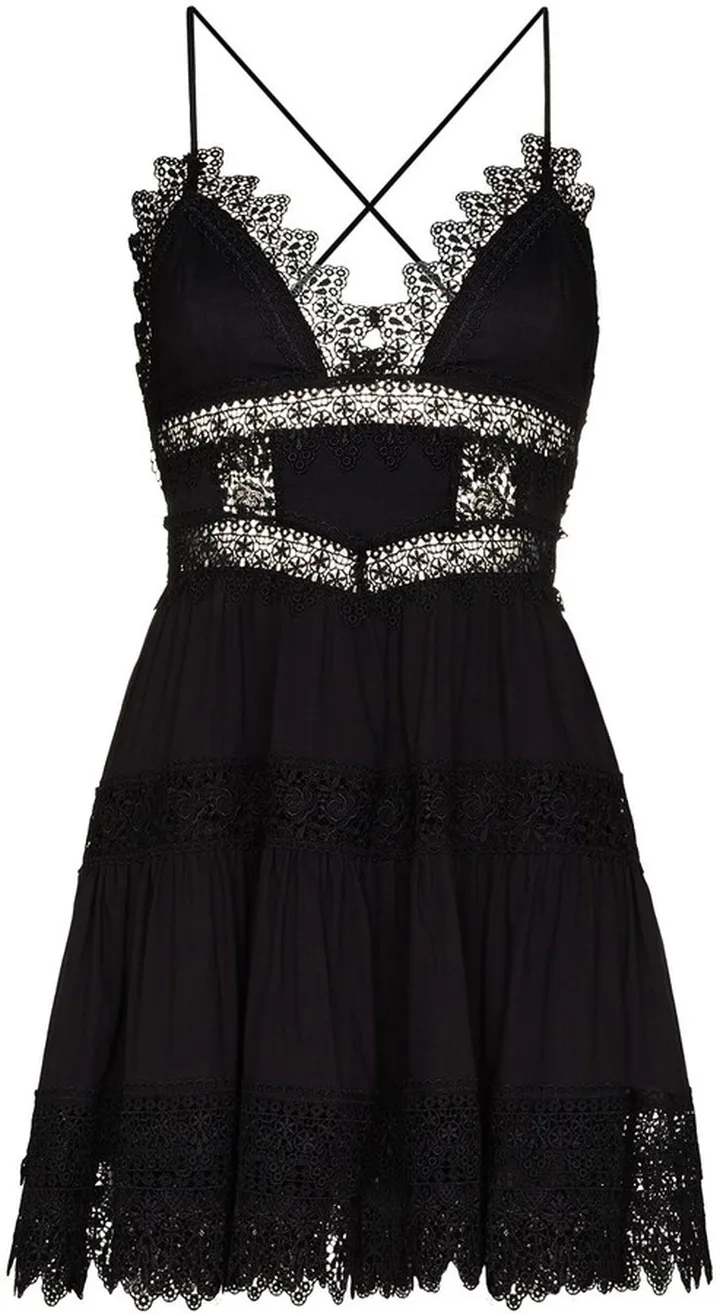 Rachel crochet-trim minidress
