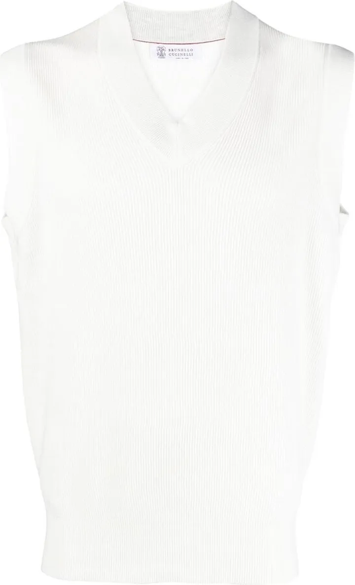 Ribbed-Knit Cotton Vest