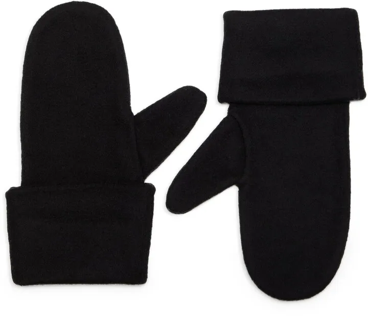 Cuffed Double Face Wool Blend Mittens