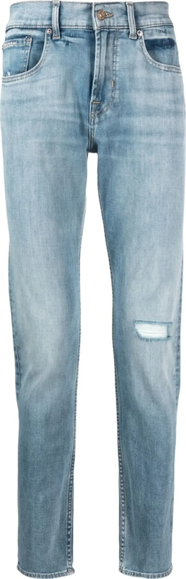 Light-Wash Distressed Jeans
