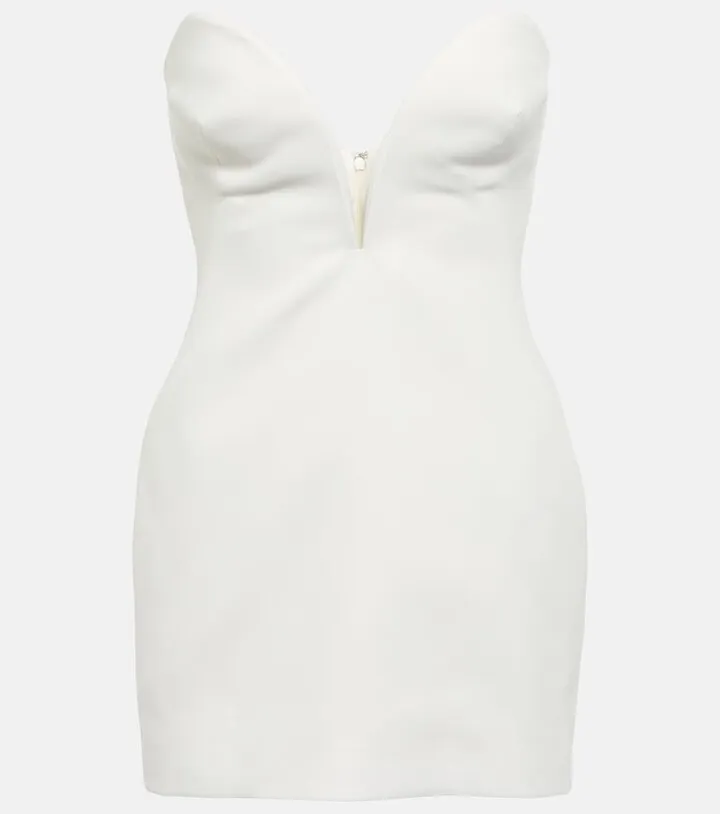 Strapless crepe minidress