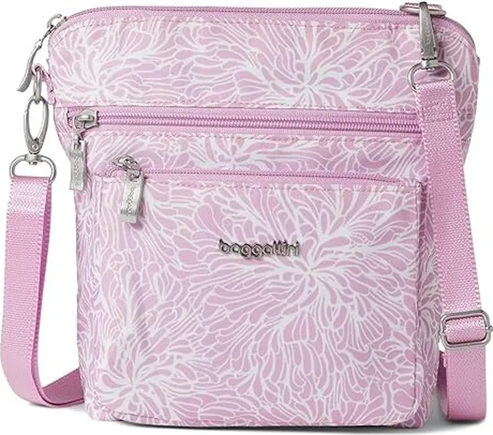 Baggallini Modern Pocket Crossbody (Pink Blossom) Cross Body Handbags