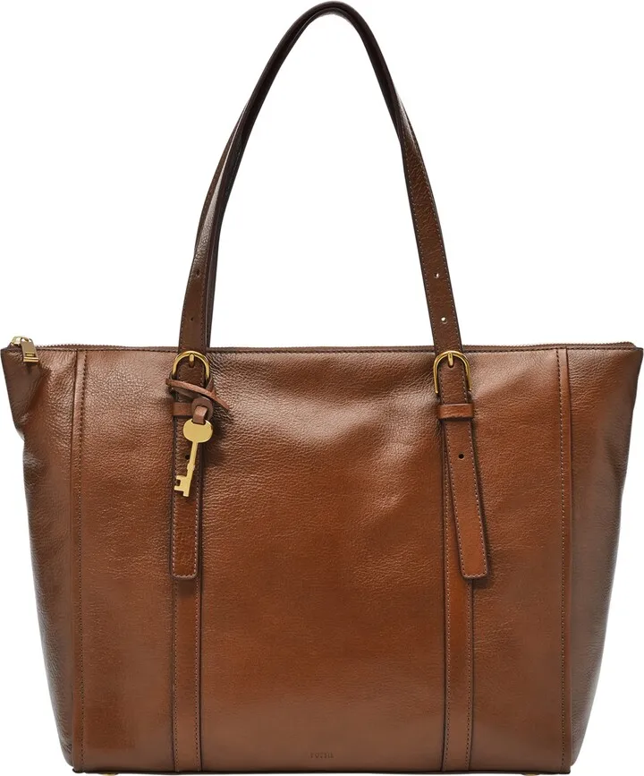 Fossil Carlie Leather Tote Bag