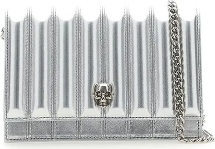 Alexander McQueen Skull Stud Metallic Crossbody Bag