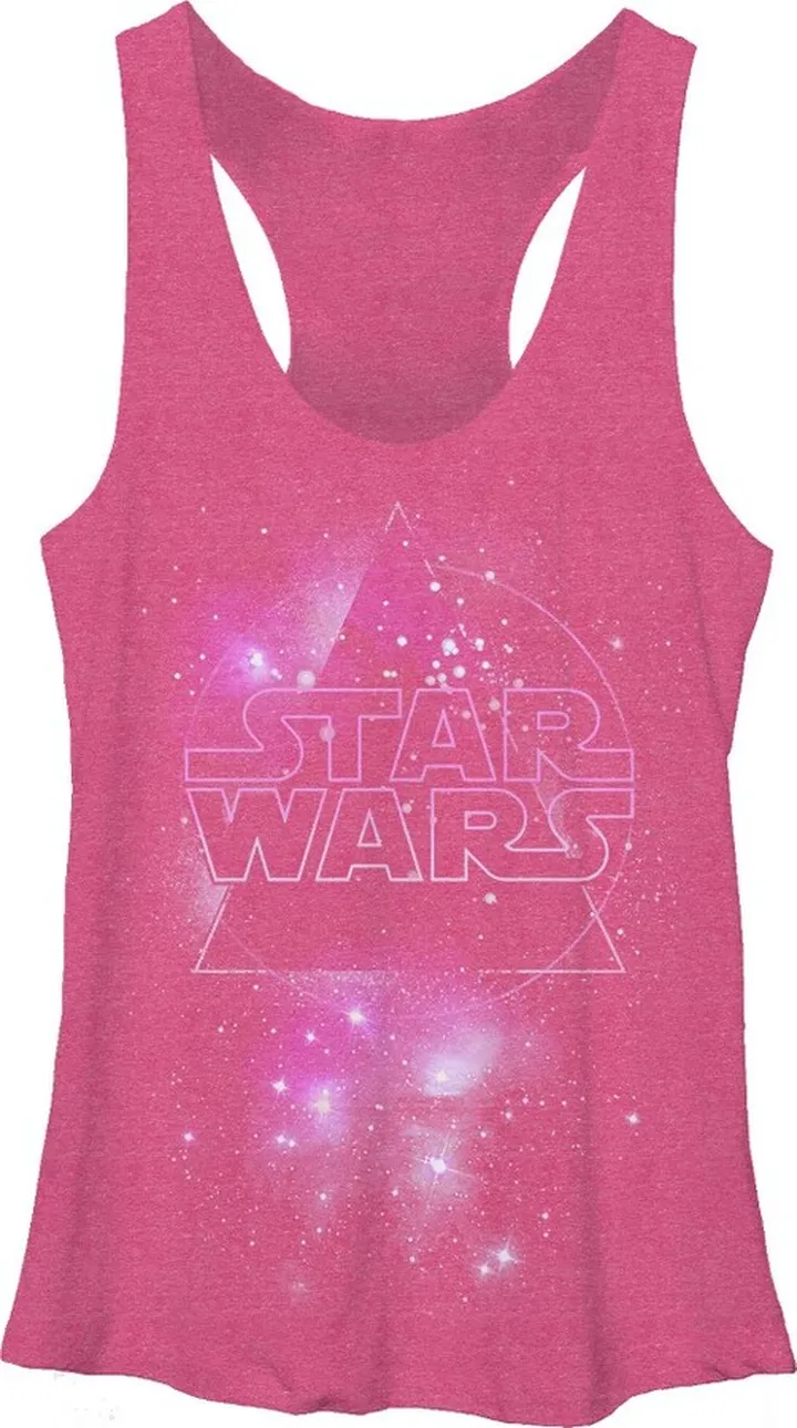 Women's Star Wars Galactic Logo Racerback Tank Top - Pink Heather - X Large