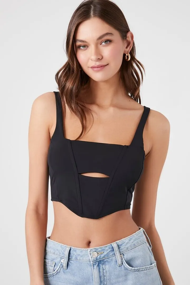 Cutout Lace-Up Cropped Cami