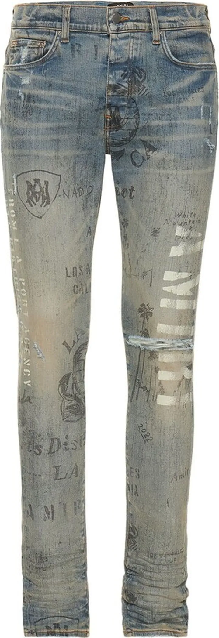 Stencil logo stretch denim jeans