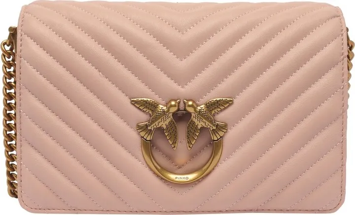 Pinko Classic Click V-Quilted Strapped Shoulder Bag