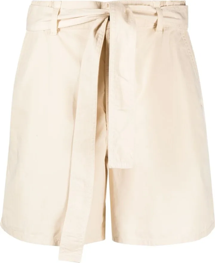 Paperbag-Waist Cotton Shorts