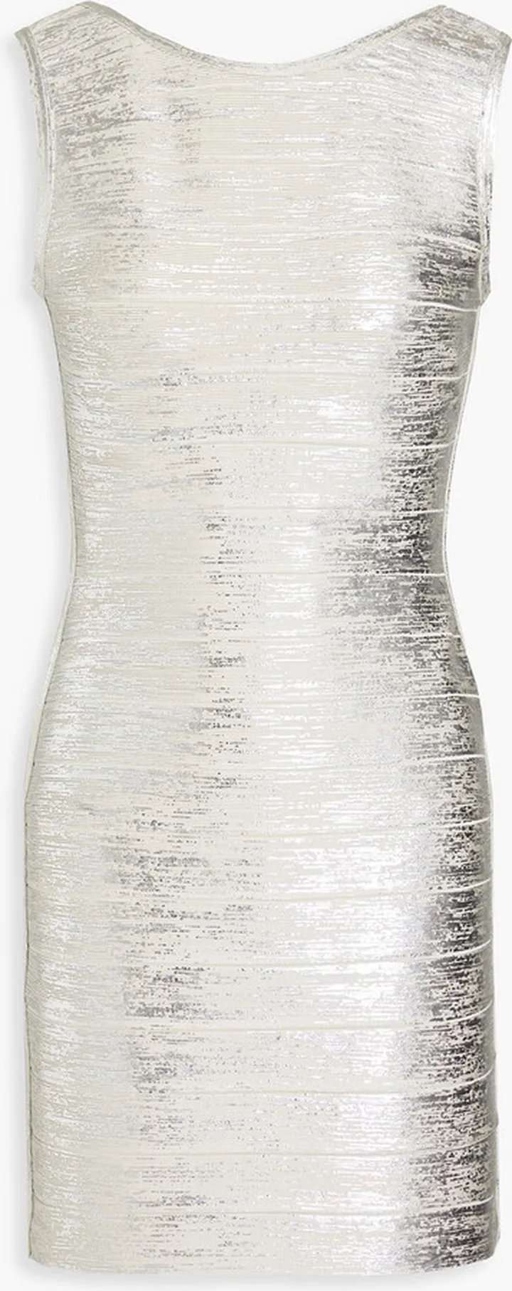Metallic coated bandage mini dress