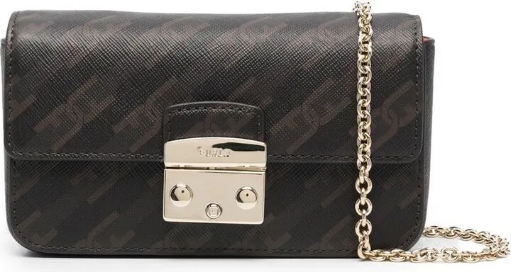 Monogram-Print Faux-Leather Shoulder Bag