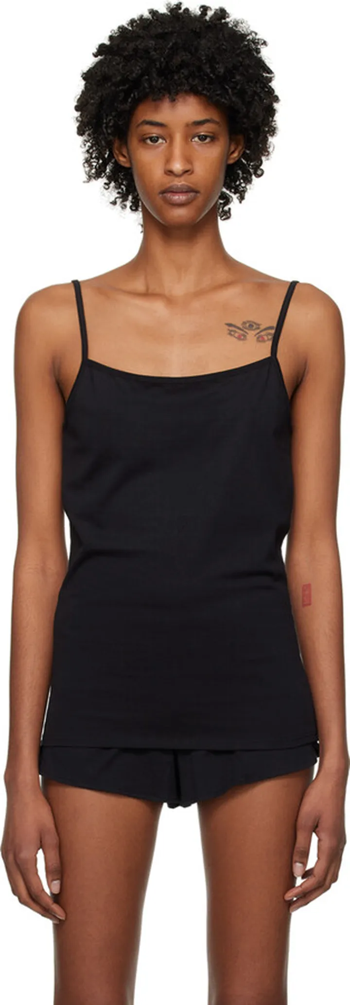 Sunspel Black Square Neck Camisole