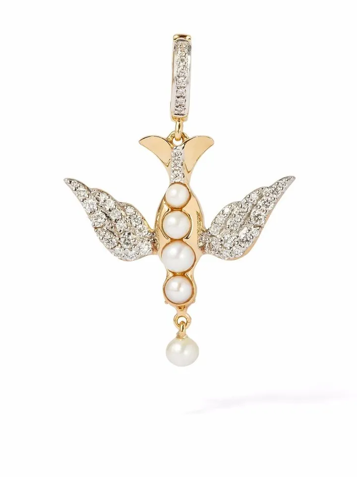 x Temperley London 18kt yellow gold pearl and diamond charm