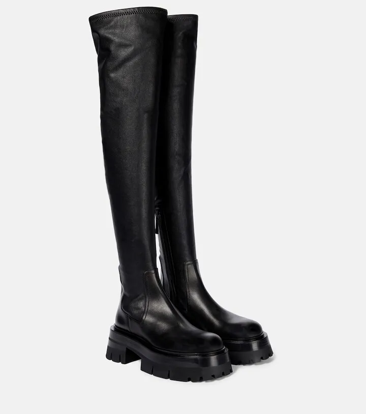 Leonidis over-the-knee leather boots