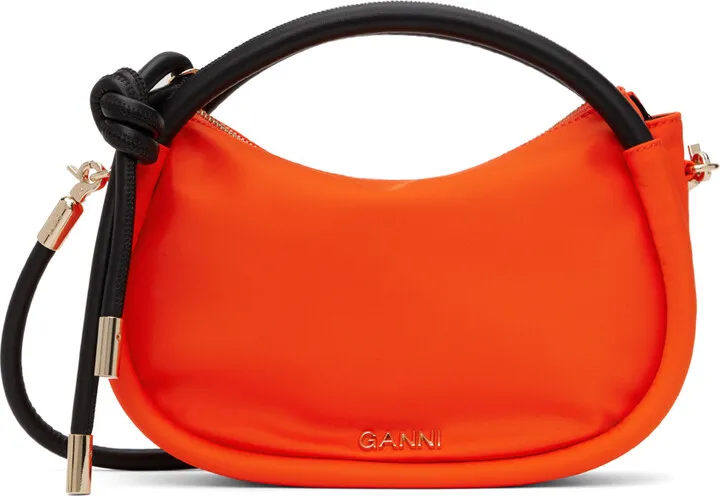 GANNI Orange Mini Knot Bag