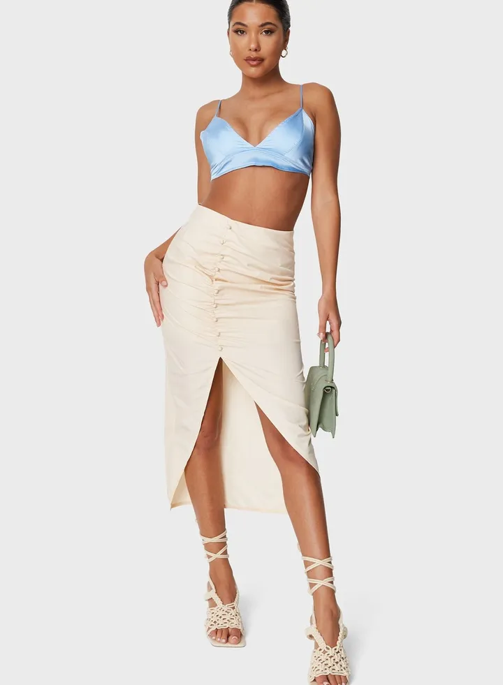 Ruched High Waist Skirt