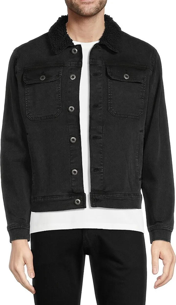 Faux Fur Trim Denim Jacket