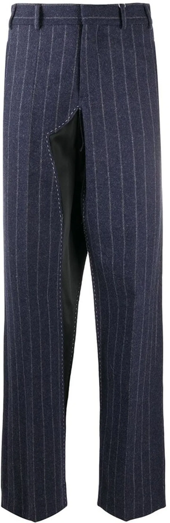 Pinstripe Straight-Leg Trousers