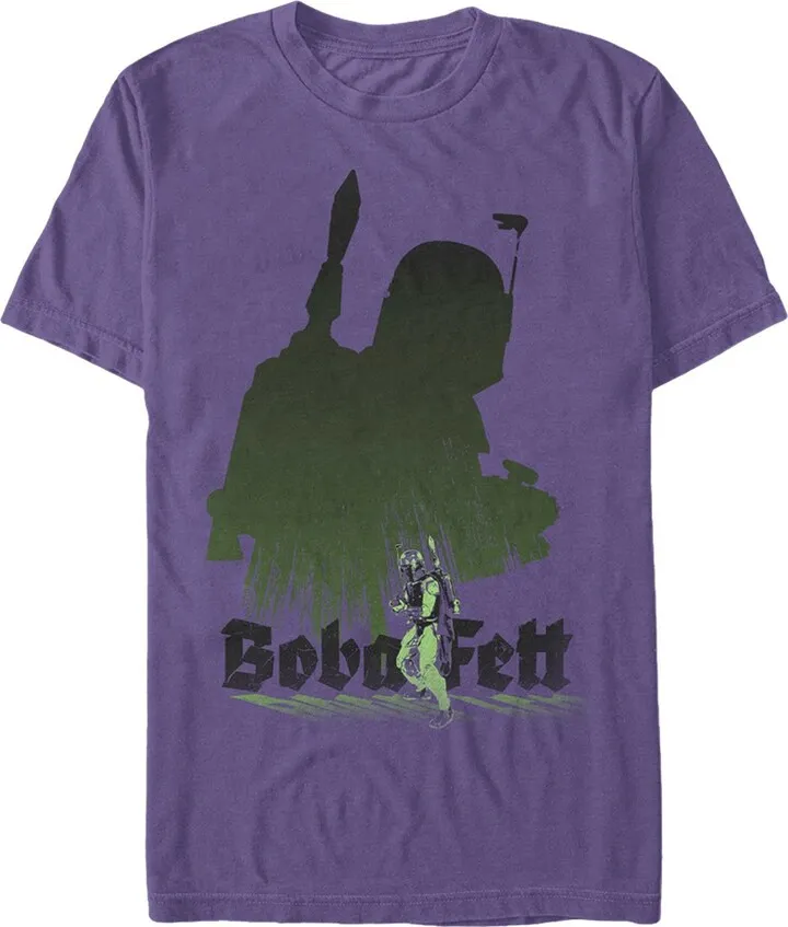 Men's Star Wars Boba Fett Shadow T-Shirt - Purple - Large