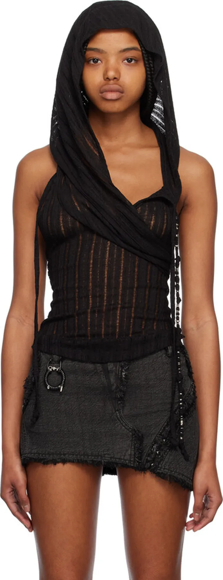 Hyein Seo Black Hooded Camisole