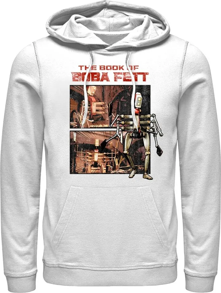 Men's Star Wars: The Book of Boba Fett COO Cook Droid Pull Over Hoodie - White - X Large